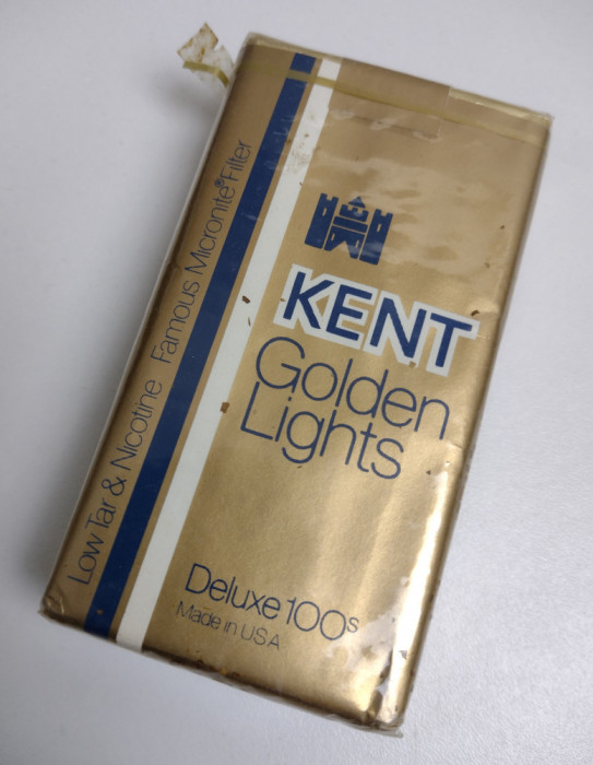 PACHET VECHI TIGARI KENT - Golden Lights - SIGILAT - NECARTONAT - MADE IN U.S.A.