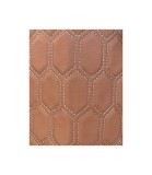 Material piele eco tapiterie hexagon maro /cusatura gri