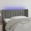 VidaXL Tăblie de pat cu LED, gri deschis, 103x16x78/88 cm, catifea