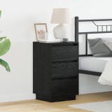 VidaXL Noptieră cu LED Stejar negru 39x34.5x65 cm Lemn prelucrat
