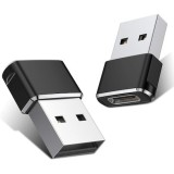 Cumpara ieftin Set 2x Adaptor mini USB tip C la USB, viteza rapida de transfer - Negru