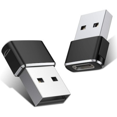 Set 2x Adaptor mini USB tip C la USB, viteza rapida de transfer - Negru foto