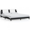 VidaXL Cadru de pat cu tăblie negru și alb 180x200cm piele artificială 3208203