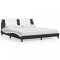 vidaXL Cadru de pat cu tăblie negru și alb 180x200cm piele artificială 3208203
