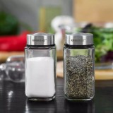 Set de 2 recipiente pentru sare si piper, 9,8x5,2x11,5 cm capacitate 100 grame, KingHoff