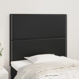 VidaXL Tăblii de pat, 2 buc, negru, 80x5x78/88 cm, piele ecologică