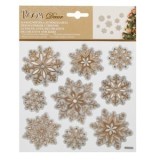 Autocolante Decorative de Craciun Fulgi Bej pentru Decorarea Locuinței, CMCLASS