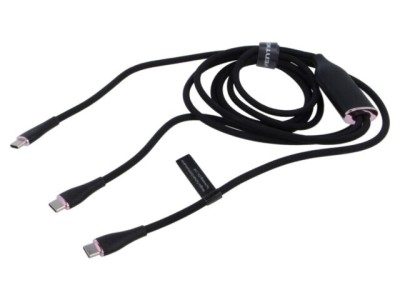 Cablu USB 2.0 USB C VENTION 1,5m negru cu 2 mufe nichelate foto
