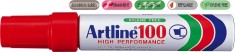 Permanent Marker Artline 100, Corp Metalic, Varf Tesit 7.5-12.0mm - Rosu foto
