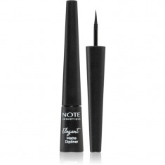 Note Cosmetique Elegant Matte Dipliner tuș lichid pentru ochi, cu efect mat culoare 01 Coal Black 2,5 ml