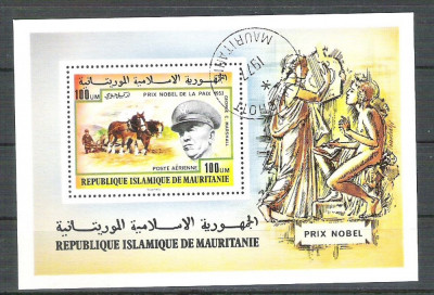 Mauritania 1977 Nobel, perf. sheet, used R.020 foto