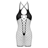 Cottelli Fantasy Catsuit Scurt din Plasa si Strasuri, Marime Small-Large, Poliamida/Elastan