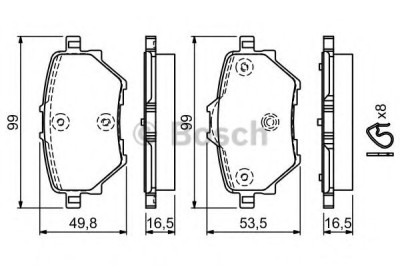 Set placute frana,frana disc PEUGEOT 308 II SW (2014 - 2016) BOSCH 0 986 494 716 foto