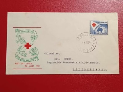 Australia 1954 - 40th Crucea Rosie, FDC circulata foto