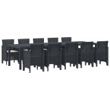 vidaXL Set de masă pentru grădină cu pernă 11 pcs Antracit și crem 3378756