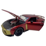 Macheta replica Nissan GTR rosu deschide 4 usi, portbagaj si capota, lumini si sunete