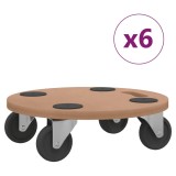 Cumpara ieftin Sasiu rulant, 6 buc., lemn prelucrat, rotund