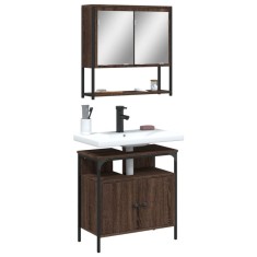 vidaXL Set mobilier de baie, 2 piese, stejar maro, lemn prelucrat 3214659