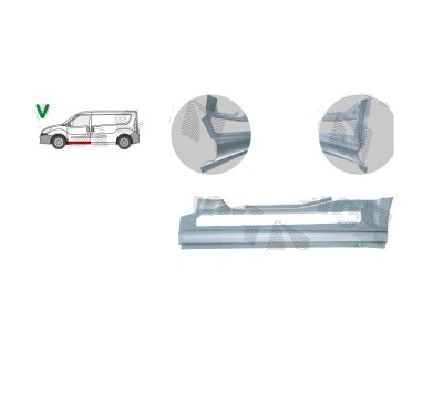 Prag FIAT DOBLO (152/263), 01.2010-12.2014, partea stanga, spate; metal galvanizat, foto