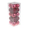 Set 20 Globuri Brad Craciun Rosu Magic Inart, 6cm, Plastic, Decoratiuni Pom, Ornament Craciun