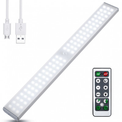 Lampa LED inteligenta,cu senzori de miscare,USB,magnetica,cu telecomanda foto
