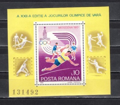 M1 TX7 18 - 1980 - Jocurile olimpice de vara - Moscova - colita dantelata foto