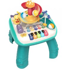 Masa educativa pentru copii multifunctionala WePro Store, tobogan si pian, Sunete si Lumini, ratusca, minge, 3 ani +