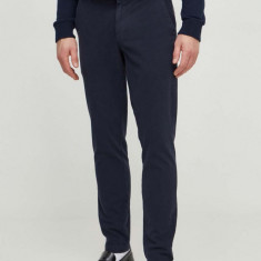 BOSS pantaloni bărbați, culoarea bleumarin, mulată 50508692