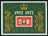 St. Lucia 1977 - Silver Jubilee, colita neuzata