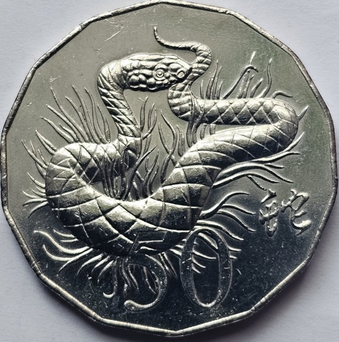 50 cents 2013 Australia, Year of the Snake, km#2011 unc