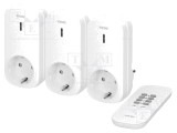 Soclu Rețea VIRONE RS-3(GS) 230V AC IP20 Schuko, Comandă la Distanță, Alb, Set 3 Bucăți + Telecomandă