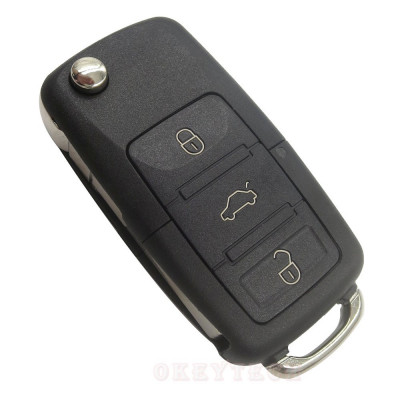 Carcasa cheie auto briceag cu 3 butoane fara suport baterie VW-189, compatibila Volkswagen, Seat, Skoda AllCars foto