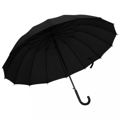 vidaXL Umbrelă automată, negru, 120 cm foto