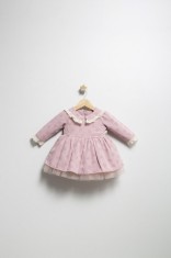 Rochita eleganta pentru fetite Elbise, Tongs baby, cu tulle si volane (Culoare: Roz, Marime: 24-36 luni)