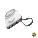 Baterie Externa Wireless Choetech B695 10000mAh 20W QC + PD + FQI 1 x Lightning - 1 x USB-A - 2 x QI - 2 x USB-C Alba