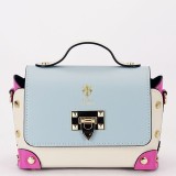 Cumpara ieftin Geanta multicolora din piele naturala 1616 131 Crem