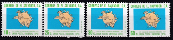 DB1 El Salvador Centenar UPU 4 v. MNH