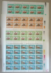 TIMBRE ROM&Acirc;NIA LP1296/1992 50 ani desccoperirea AMERICII -Set 4 coli -MNH