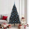VidaXL Pom de Crăciun artificial pre-iluminat Negru 180 cm PVC 3397148