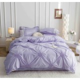 Cumpara ieftin Lenjerie de Pat Finet, Pliuri Brodate, 6 pcs - JO120 Lila