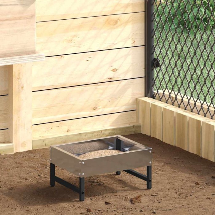 Hranitor pentru pasari Argintiu 80 x 28 x 13.5 cm