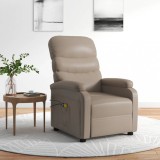vidaXL Fotoliu de masaj electric, cappuccino, piele ecologică