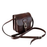 Geanta de umar, crossbody din piele naturala vachetta, maro, P150B