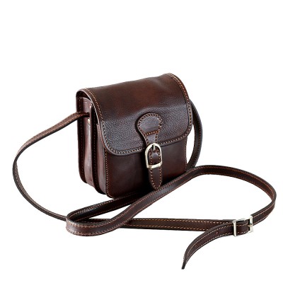 Geanta de umar, crossbody din piele naturala vachetta, maro, P150B foto
