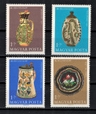 UNGARIA 1968 - Ziua marcii postale , Ceramica / serie completa +bloc MNH, Nestampilat