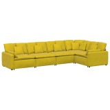 Cumpara ieftin Canapea modulara cu perne, galben, catifea