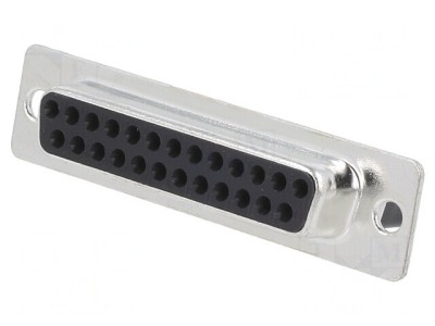 Conector D-Sub 25-Pin Mamă pe Cablu Negru foto