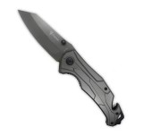 Cumpara ieftin Cutit tip briceag militar Foxter, 20 cm, sistem Liner Lock, cu dispozitiv taiat centuri si spart geamuri, Oem