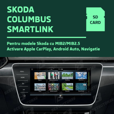 Activare Skoda SmartLink Columbus MIB2/MIB2.5 Apple CarPlay si Android Auto foto