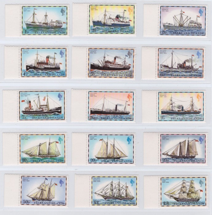 FALKLAND ISLAND 1978-Serie completa de 15 timbre CORABII-MNH